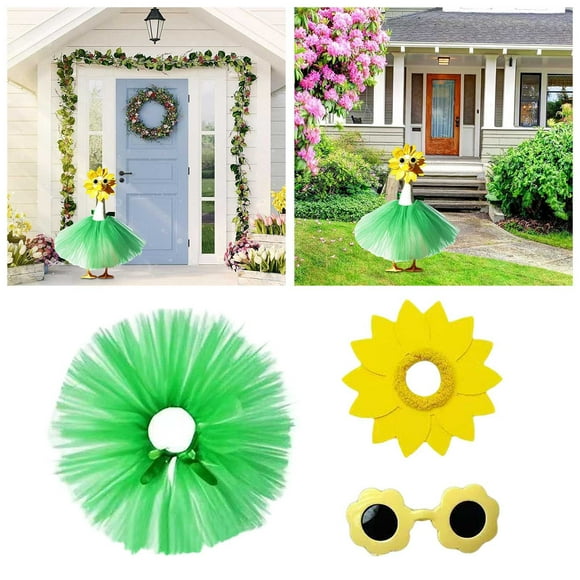 Dolls & Accessories Sunflower Porch Goose Outfit Summer Garden Decoration with Headwear Glasses and Ballet Skirt for 23 Inch Goose Outdoor Use