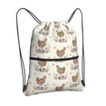 thumbnail image 2 of Wukai Flower Chicken Waterproof Drawstring Backpack with Zipper Pocket,Large Foldable Gym Bag for Women and Men, Perfect for Sports, Yoga, and Travel, 2 of 8