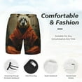 thumbnail image 3 of Logiee Jungle Meditating Panda Print Men's Swim Trunk,Quick Dry Board Shorts ,Men's Swim Trunks with Compression Liner, Bathing Suits with Pockets-Small, 3 of 6