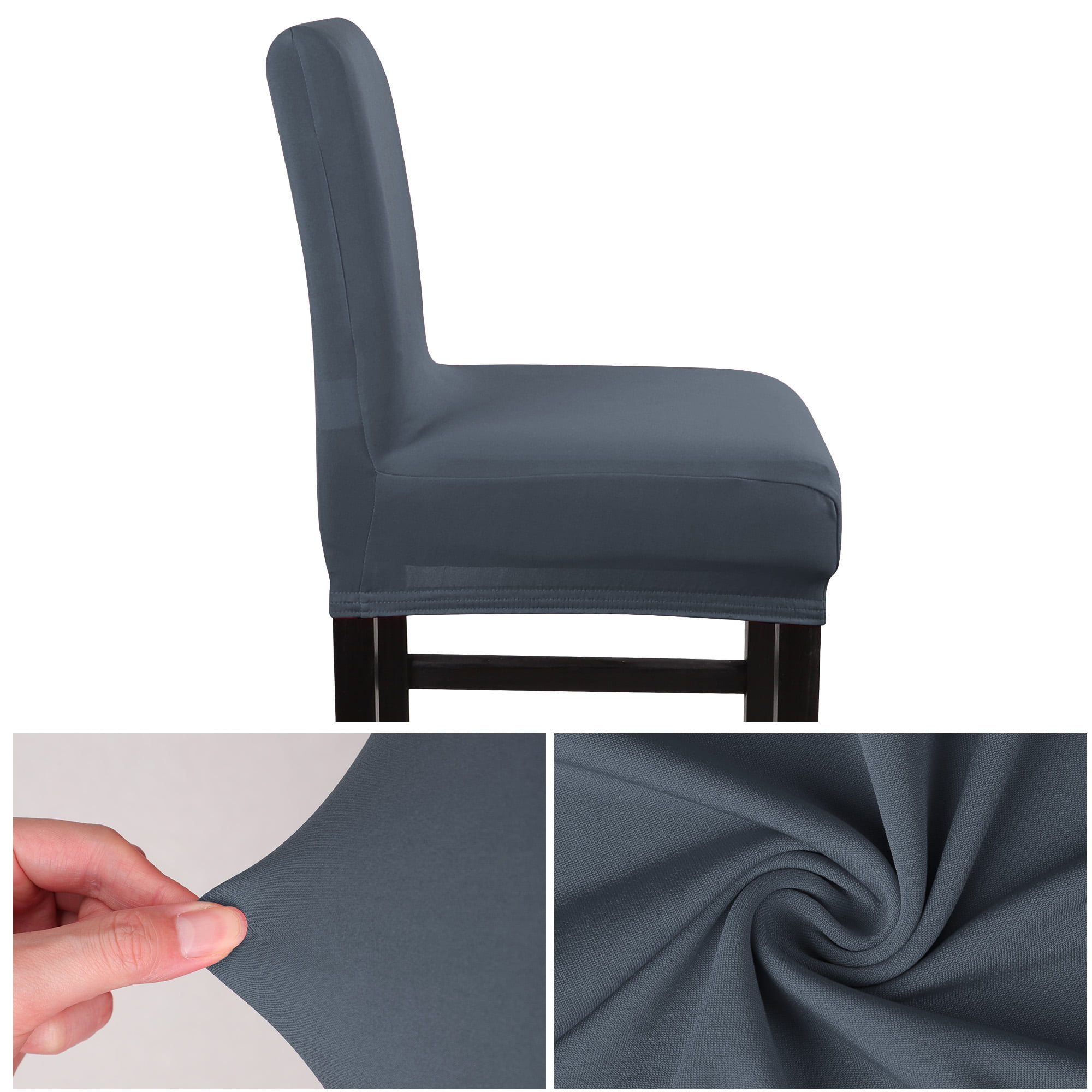 Unique Bargains Bar Stool Covers Counter Height Side Chair Slipcover Slategray 6 Pcs