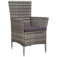 thumbnail image 2 of vidaXL 5 Piece Outdoor Dining Set with Cushions Poly Rattan Grey, 2 of 4