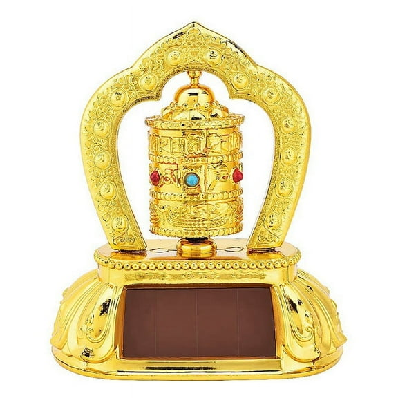 Solar Energy Prayer Wheel, Car Wheel Power Tibetan Buddhist Decoration