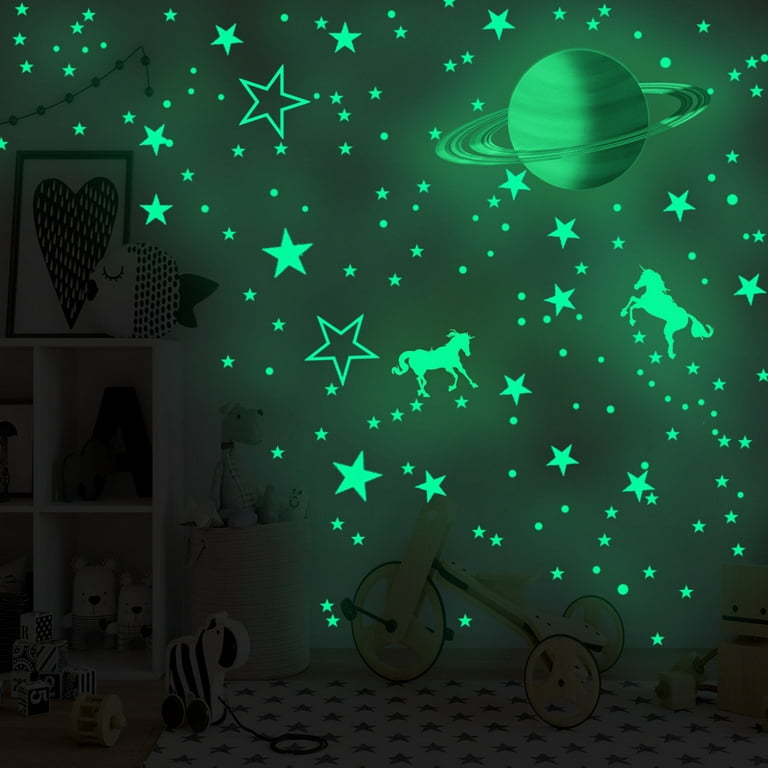  Glow in The Dark Unicorn Wall Decals Unicorn Wall Stickers for  Baby Girls Bedroom Blue Luminous Glow Unicorn Stars Ceiling Stickers for  Kids, Birthday Gift for Baby Boys Kids : Tools