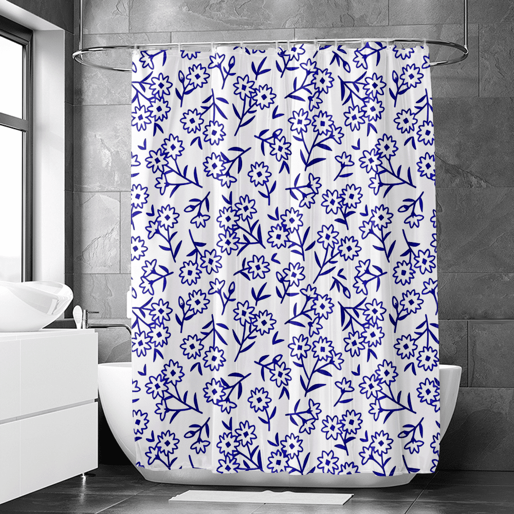 FUNOA Shower Curtain Simple Basics Fabric Long Shower Curtain for