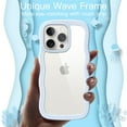 thumbnail image 3 of JETech Cute Case for iPhone 15 Pro Max 6.7-Inch, Wave Frame Curly Shape Shockproof Phone Cover for Women and Girls, Clear Hard PC Back (Blue), 3 of 7