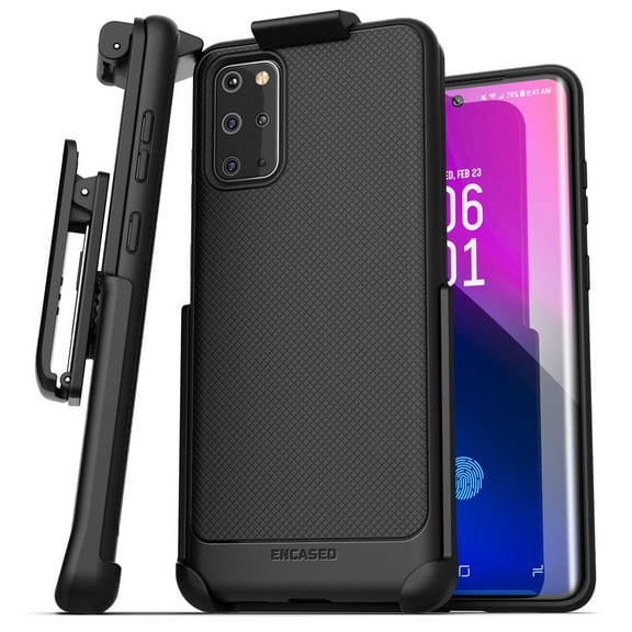 Galaxy S20 Plus Belt Clip Case Slim Grip Cover with Holster (Samsung S20 Plus 6.7) Black