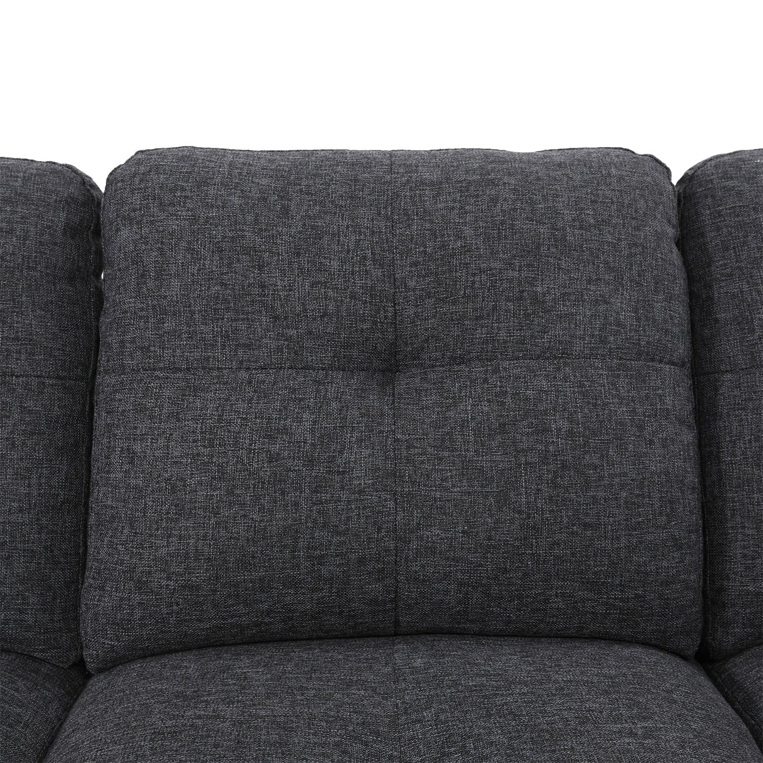 Hommoo Sofa Set, Linen 2-Piece Sofa Living Room Sofa Set,L-Shaped Living Room Couches,Black Grey