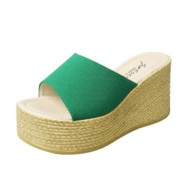 Kcodviy Slippers for Women Ladies Mesh Slippers for Women Wedges Slippers Causal Peep Slip on Slippers for Women Toe Shoes Classic Fit Slippers for Women Open Toe Sandals