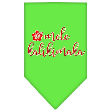 Bandana Lime Green - Mele Kalikimaka Screen Print Bandana Lime Green Small