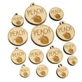 thumbnail image 1 of Peach Text with Image Flavor Scent Wood Mini Charms Shapes DIY Craft Jewelry - No Hole - 16mm (22pcs), 1 of 7