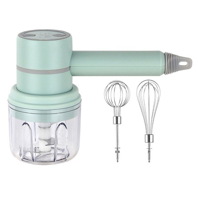Wireless Electric Food Mixer Mini USB Rechargeable Handheld Egg Beater Baking Hand Mixer Household Kitchen Tools Green