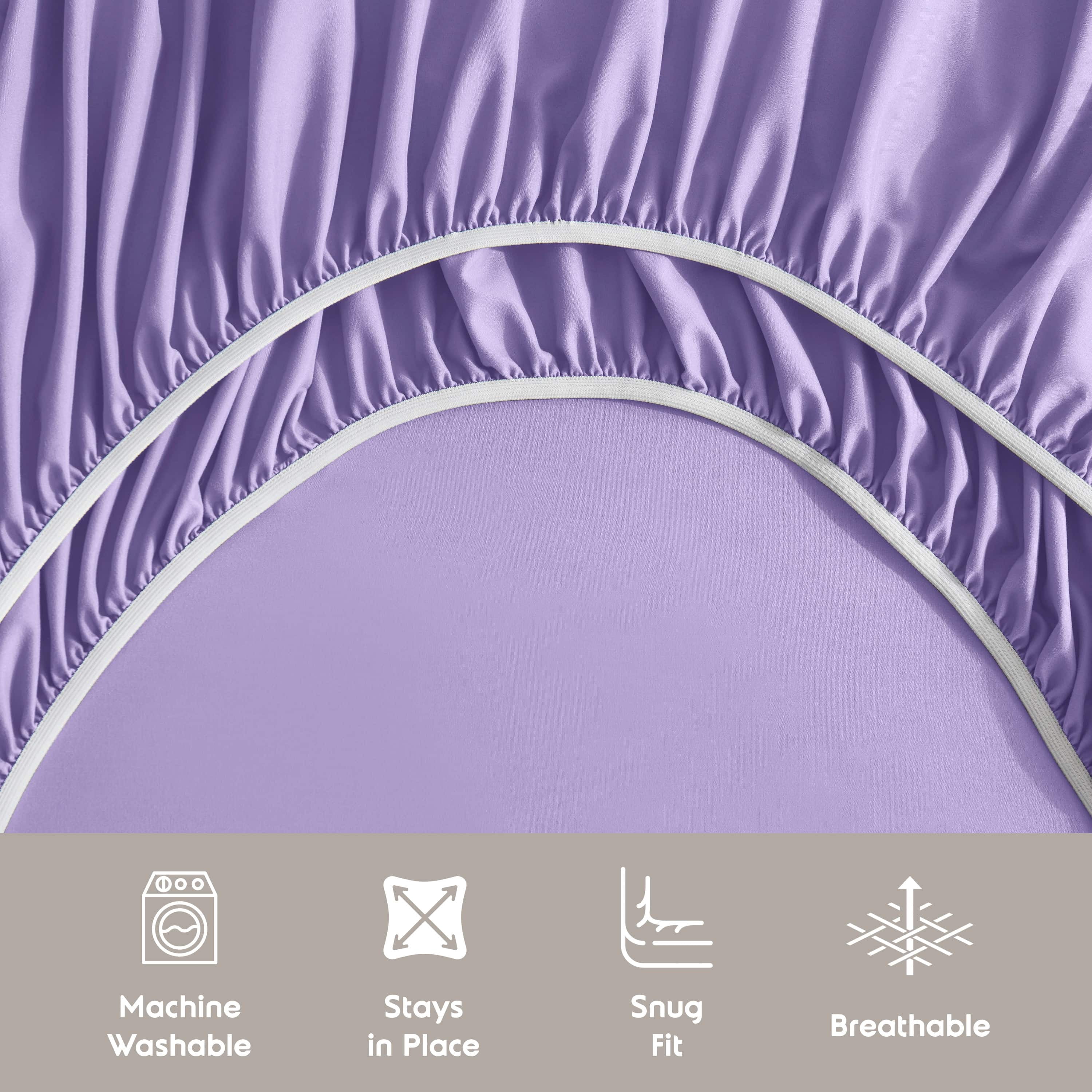 LammaLoe Extra Deep Pocket Sheets Twin Set, 3 Piece, Fits 18"-24" Mattress, Breathable & Extra Soft Bed Sheets, Lavender