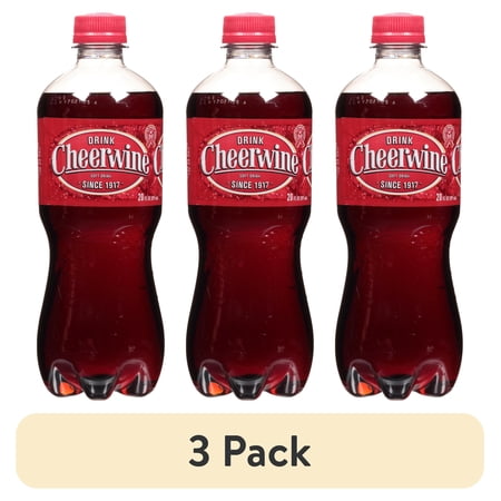 (3 pack) Cheerwine Legend Soda, 20 fl oz, Naturally Flavored Soft Drink