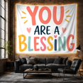 thumbnail image 6 of "You Are a Blessing" Typography on White Background, Whimsical Boho Art for Women, Inspirational Art Decor, Housewarming Gift, Tapestry Wall Hanging for Bedroom and Living Room, 6 of 7