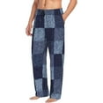thumbnail image 2 of Haiem Blue Gingham Buffalo Check Men's Pajama Pants Ultra Lightweight Pjs Bottoms Sleepwear Bottom Pants with Pocket Drawstring-Large, 2 of 9