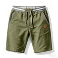 thumbnail image 4 of LEKWK Summer Casual Shorts for Men Lightweight Beach Lounge Wear Elastic Waist with Drawstring Comfy Relaxed Fit Workout Athletic Golf Bottoms with Side Pockets Army Green XXXL, 4 of 5