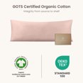thumbnail image 6 of Bioweaves 100% Organic Cotton Body Pillow Cover for Body Pillowcases 300 Thread Count Soft Sateen Weave GOTS Certified with Zipped Closure - 21" x 54", Dusty Rose, 6 of 9