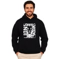 thumbnail image 3 of Lions School Spirit Hoodie for Men and Women Game Day Lion Mascot Team Pride Pullover Sweatshirt Black Hoodie Small, 3 of 8