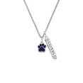 thumbnail image 2 of Delight Jewelry Silvertone Small Purple Paw Silvertone Sisters Best Friends Forever Bar Charm Necklace, 23", 2 of 4