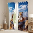 thumbnail image 3 of jejeloiu Wild Tiger Print Black Out Curtains,Brown Blue Curtains Pack of 2 (42x63 Each) For Men Women, 3 of 6