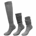thumbnail image 4 of Fashion Compression Socks for Women Stockings Winter Solid Color Warm Bubble Socks Extra Long Tight Knitted Pile Socks, 4 of 9