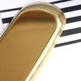 thumbnail image 2 of 2 st guld ovala bricka - rostfritt stål kosmetika smycken handduk frukt fat tallrik, 2 of 5