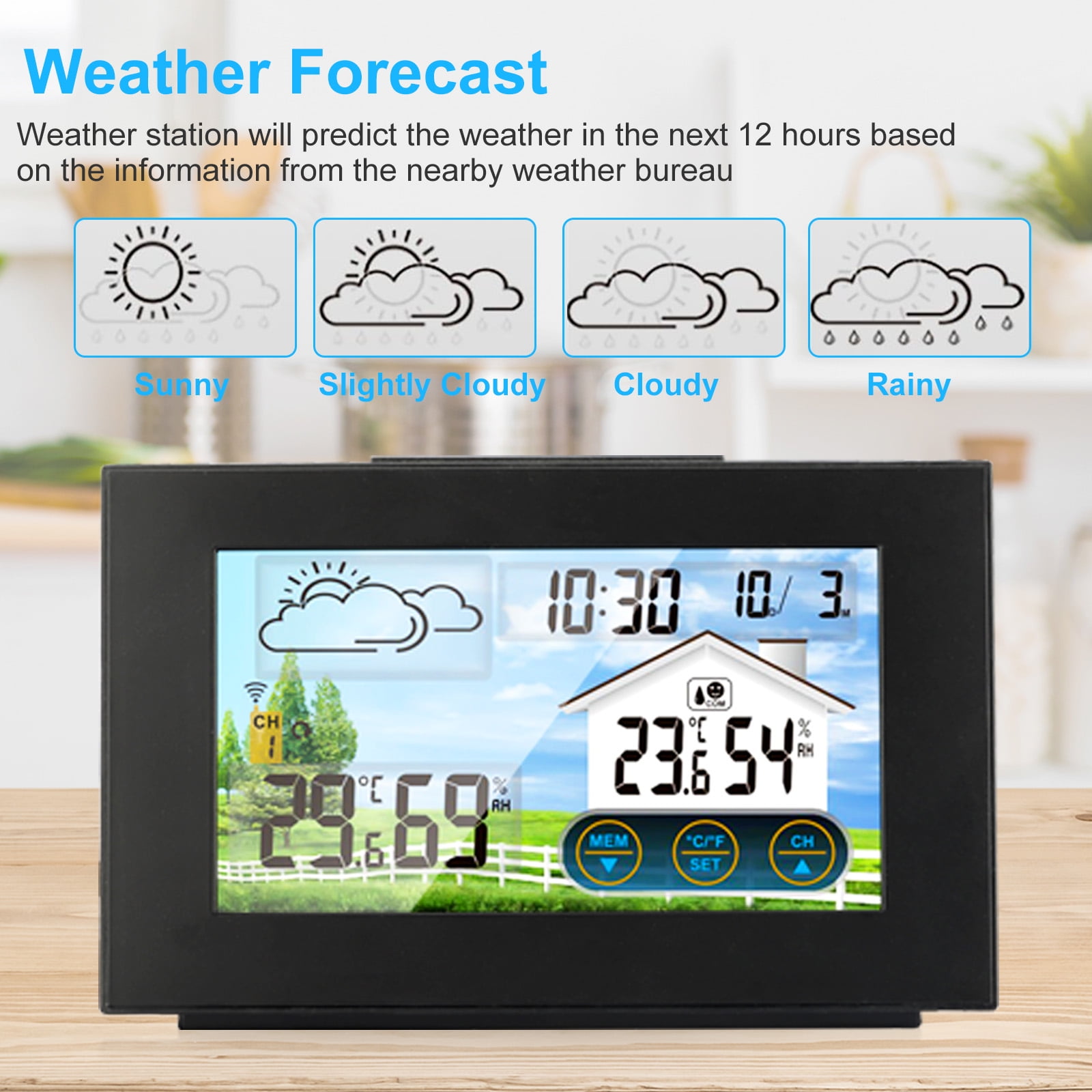 Wireless Weather Station for Indoor and Outdoor Temperature Humidity for  Home Office - China Weather Station, Surgipack Digital Thermometer