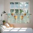 thumbnail image 4 of Retro Hot Air Balloon Tier Curtains, Modern Flying Balloon Light Filtering Kitchen Curtains, 2Pcs Rod Pocket Half Window Treatments Panels for Sink Cafe Cabinet Camper 27.5x36 Inches, 4 of 9