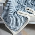 thumbnail image 6 of DISSA Sherpa Fleece Blanket Soft Blue and White Throw Blanket Cozy Plush Blankets for Couch Sofa Bed, 51"x63", 6 of 7