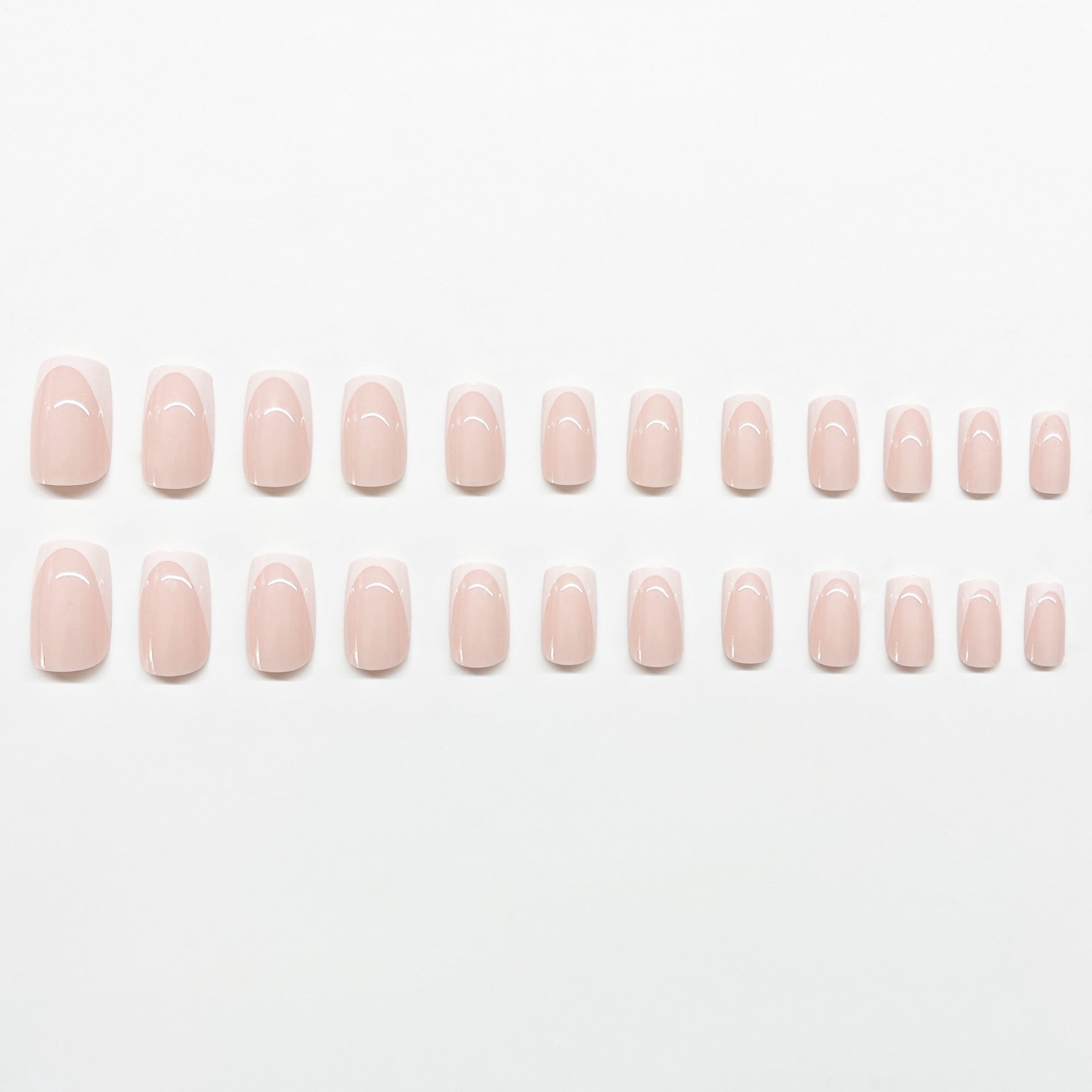 Cross-border hot sale classic fashion white edge sweet pink versatile color wearing nail removable fake nail finished product wholesale