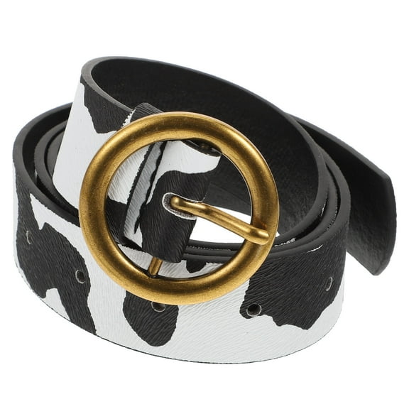 LOLIPPYY Cool Belts for Women Cow Print Waist Belt Ethnic Style Black 1Pcs