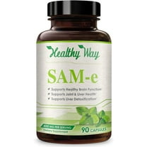 Healthy Way SAM-e Supplement for Brain Health, Liver, Mood & Joint Support, 400mg, 90 Capsules