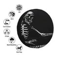thumbnail image 4 of Wukai Skeleton Playing Xylophone Print Spare Tire Cover for RV Trailer,Waterproof PVC Faux Leather Wheel Cover Fit for Truck,Trailer,RV,SUV,Camper and Most Vehicle-16 inch, 4 of 6