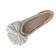thumbnail image 2 of Miluxas Women's Square Toe Bowknot Ballet Flats Comfortable Slip-On Dressy Casual Bowtie Flat Shoes Loafers White 9.5(43), 2 of 9