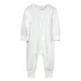 thumbnail image 1 of WEIYLL Boy's Jumpsuits Solid Color Henley Long Sleeve Sleeper Warm Spring Autumn White Baby Playsuit, 1 of 9