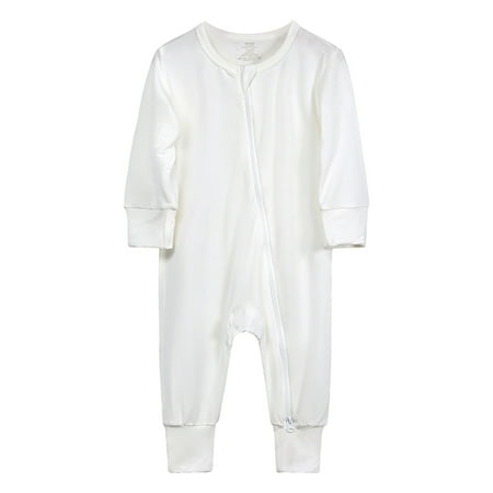 

MIUBAGIAL Baby Cotton Rompers Footless Pajamas Zipper Long Sleeve Sleeper Jumpsuit
