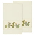thumbnail image 2 of Authentic Hotel and Spa  Turkish Cotton Cactus Embroidered Cream 2-piece Bath Towel Set, 2 of 3