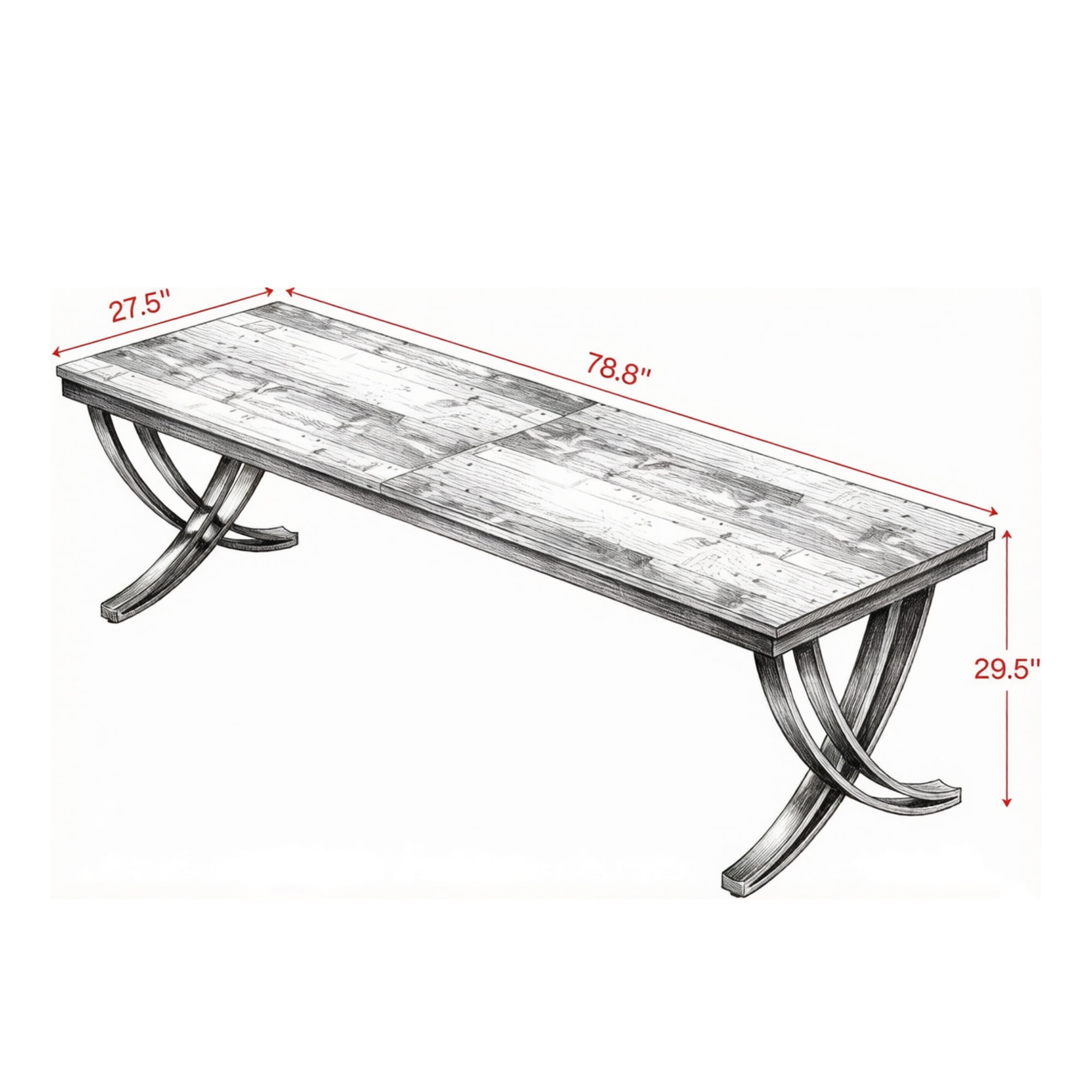 Dining Table, Rectangular, Seats 6-8, Industrial Style, Black