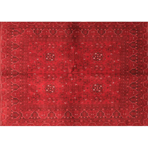 Ahgly Company Machine Washable Indoor Rectangle Persian Red Traditional Area Rugs, 3' x 5'