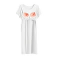 thumbnail image 5 of Besolor Chemises de Nuit Grande Taille pour Femmes Été Confortables à Manches Courtes Col Ras du Cou Vêtements de Nuit Chemises de Sommeil Robe de Nuit, 5 of 5