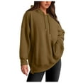 thumbnail image 2 of LYXSSBYX Hoodies for Women Pullover Womens Oversized Hoodies Solid Color Loose and Comfortable Long-Sleeved Round Neck Hooded Sweatshirt Long-Sleeved Hooded Top, 2 of 9