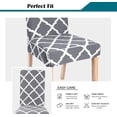 thumbnail image 4 of Printed Chair Covers for Dining Room Set of 6, Stretch Kitchen Chair Covers Washable Parsons Chair Slipcover Removable Dining Chair Protectors for Hotel,Ceremony,Banquet(Grey+White), 4 of 6