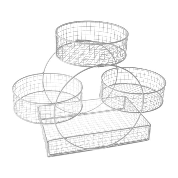 Almencla Fruit Basket Iron Mesh Multipurpose Fruit Holder for Snack Bread Dining Room White