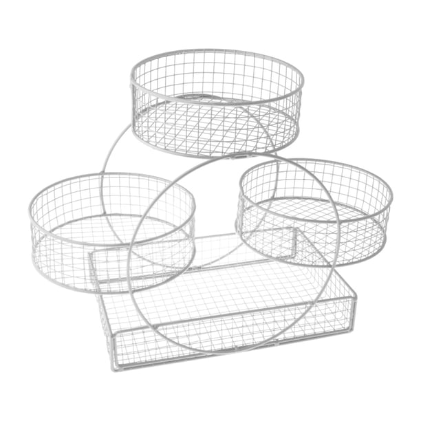Cesta de frutas de varias capas, organizador multiusos para frutas y verduras. Blanco