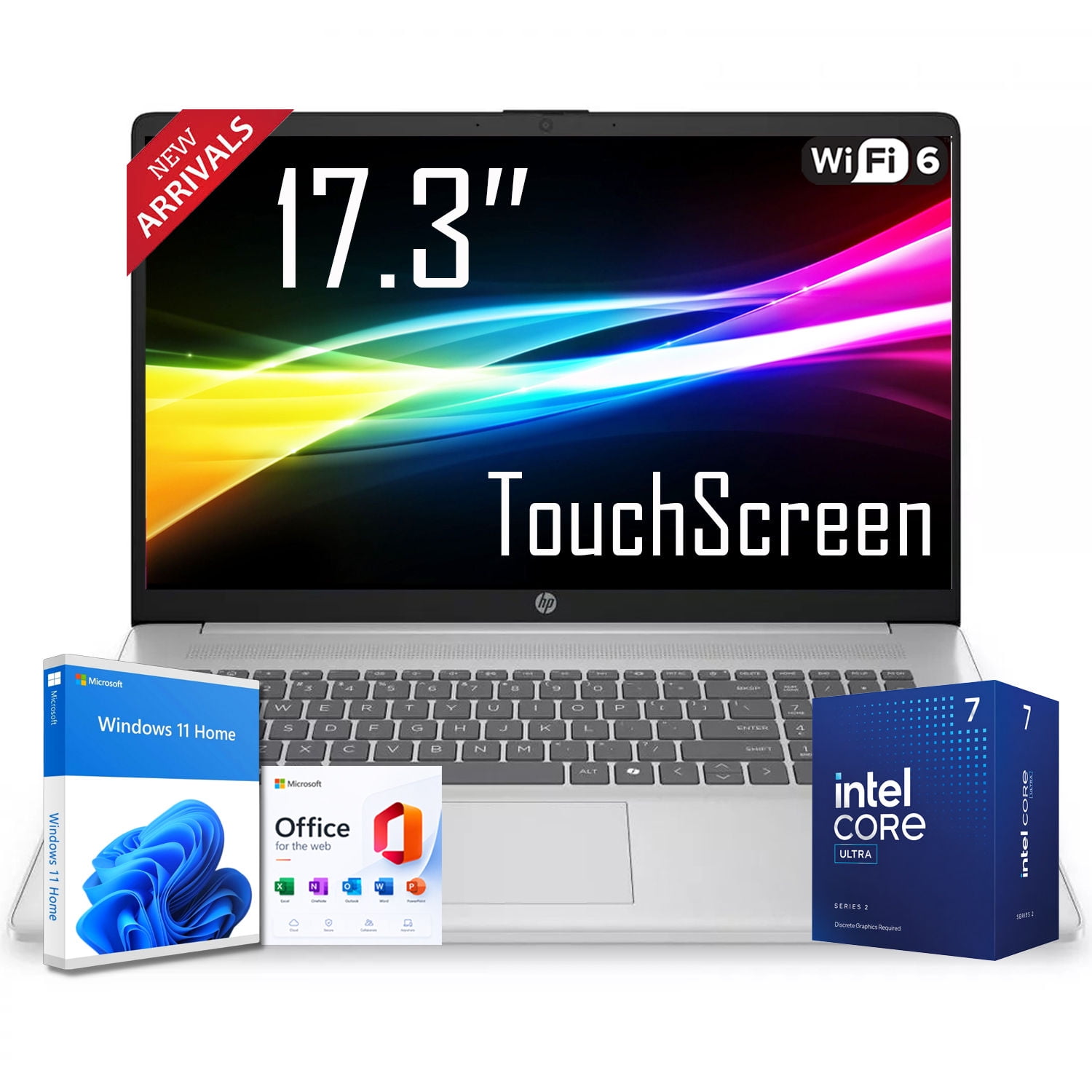 HP 2026 New 15.6" Touchscreen Business Laptop, Intel Core Ultra 7 255U CPU, 16GB DDR5 RAM, 512GB SSD, Fingerprint Reader, Backlit Keyboard, Wi-Fi 6, Long Battery Life, Windows 11 with MS 365 for Web