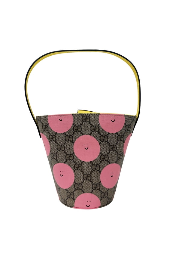 Pre-Owned Gucci Kids' Tote Bag in GG Supreme Canvas, Ewan Roberts Baguette, Beige and Pink,...