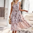 thumbnail image 5 of Vestido ajustado con cuello en V sin mangas de primavera y verano informal con estampado elegante para mujer OAVQHLG3B Store lin121212, 5 of 5