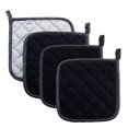 thumbnail image 1 of Joyhalo Paquete De 4 Agarraderas Para Cocina, Resistentes Al Calor, Juegos De Agarraderas Para Ollas, Almohadillas Calientes Para Horno, Agarraderas De Tela De Rizo Para Cocinar Y Hornear, Color Negro, 1 of 5