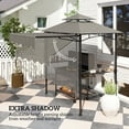thumbnail image 4 of Outsunny 8' x 7.6' Grill Gazebo, Double Tiered Barbecue Gazebo, Light Grey, 4 of 10