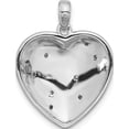 thumbnail image 3 of Sterling Silver Rhodium-Plated Polished Pink Enamel Cz Heart Pendant (Width 18.3) (Length 23.4) - Jbsp, 3 of 5
